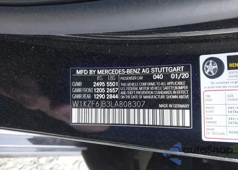 2020 Mercedes-Benz E 450 4Matic from USA, damaged, VIN W1KZF6JB3LA808307